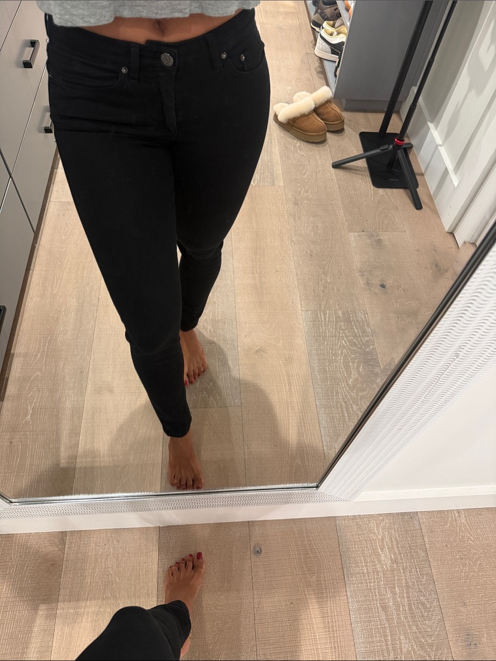 Acne Black Skinny Jeans High-Rise Stretch